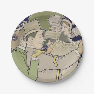 Vintage dutch newspaper advert paper plate