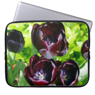 Vintage Dutch Purple Green Black Tulips Photo Laptop Sleeve
