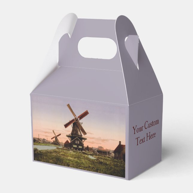 Vintage Dutch Windmills custom favor box (Front Side)