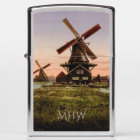 Vintage Dutch Windmills custom monogram lighter