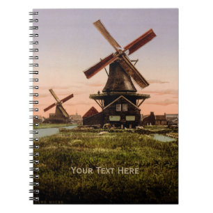 Vintage Dutch Windmills custom notebook
