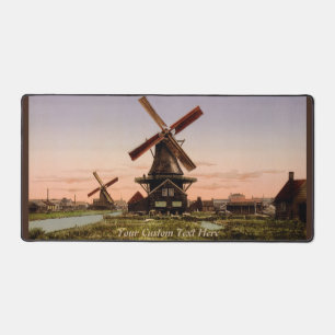 Vintage Dutch Windmills custom placemats Desk Mat