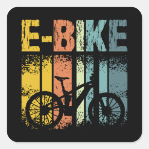 Vintage E-Bike Square Sticker