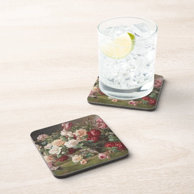Vintage E. Hariel Rose Still Life          Coaster (Right Side)