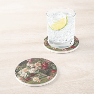 Vintage E. Hariel Rose Still Life Coaster