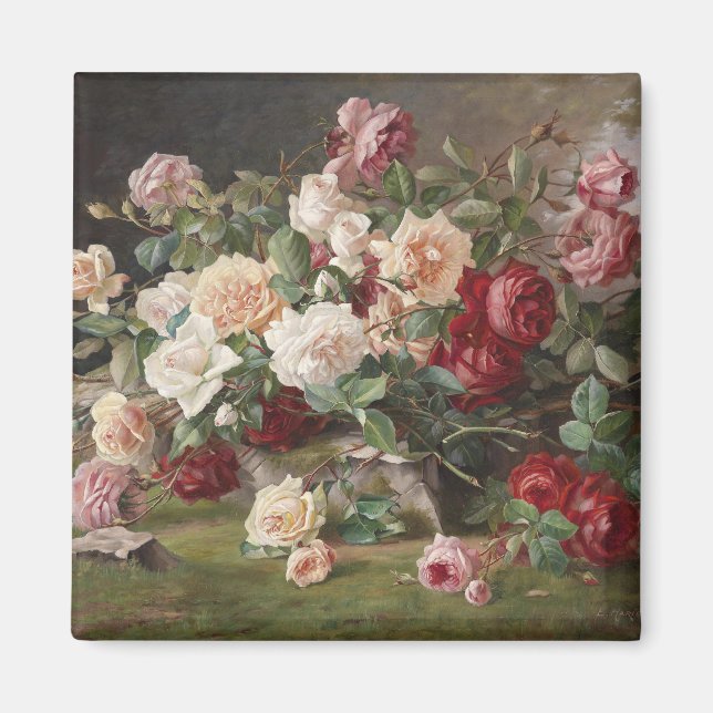 Vintage E. Hariel Rose Still Life Magnet (Front)