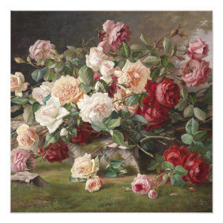Vintage E. Hariel Rose Still Life Photo Print