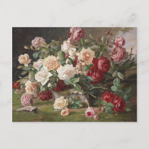 Vintage E. Hariel Rose Still Life           Postcard