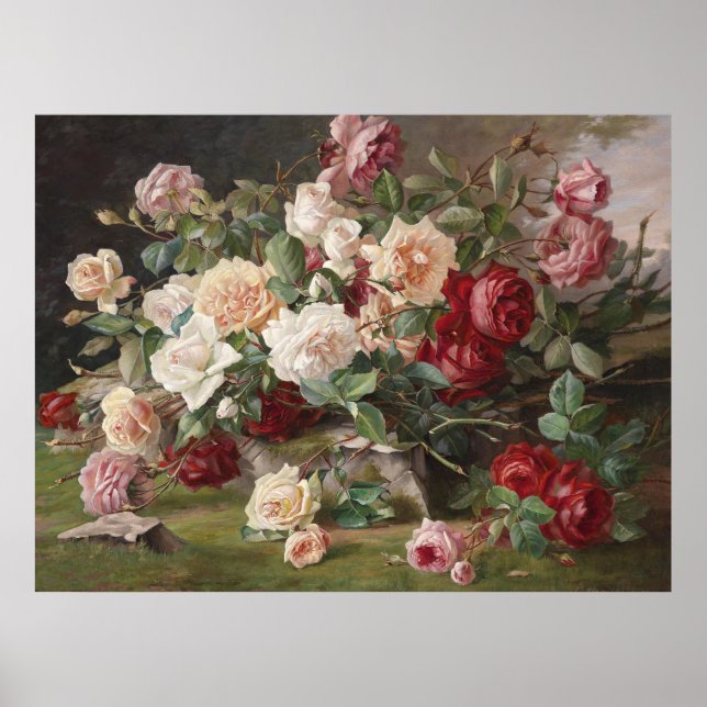 Vintage E. Hariel Rose Still Life       Poster (Front)