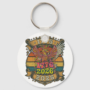 Vintage Eagle 1776 2026 Shirt Bubble Patriotic Key Ring