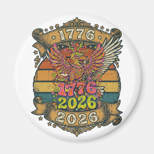 Vintage Eagle 1776 2026 Shirt Bubble Patriotic Magnet