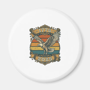 Vintage Eagle 1776 2026 Shirt Patriotic Retro Dist Magnet