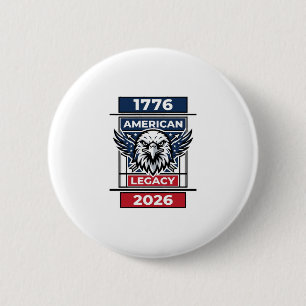 Vintage Eagle 1776 2026 Shirt Patriotic Typography 6 Cm Round Badge