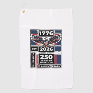 Vintage Eagle 1776 2026 Shirt Patriotic Typography Golf Towel
