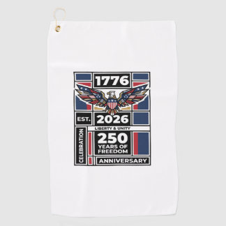 Vintage Eagle 1776 2026 Shirt Patriotic Typography Golf Towel