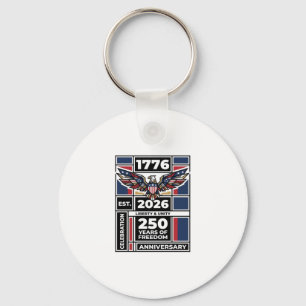Vintage Eagle 1776 2026 Shirt Patriotic Typography Key Ring