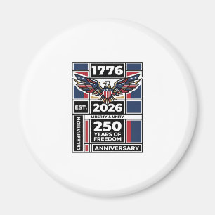 Vintage Eagle 1776 2026 Shirt Patriotic Typography Magnet