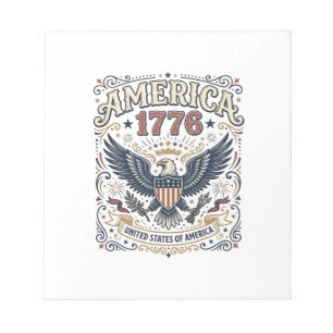Vintage Eagle America 1776 Patriotic Notepad