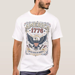 Vintage Eagle America 1776 Patriotic T-Shirt