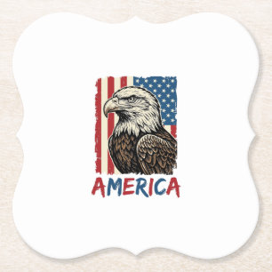 Vintage Eagle America Patriotic Shirt Design_1 Paper Coaster