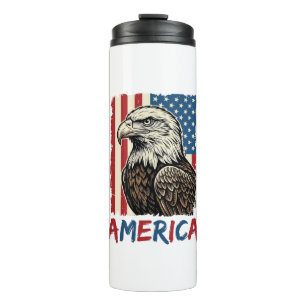 Vintage Eagle America Patriotic Shirt Design_1 Thermal Tumbler