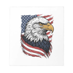Vintage Eagle American Flag Patriotic Shirt Design Notepad