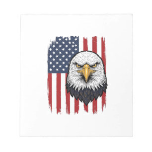 Vintage Eagle American Flag Patriotic Shirt Design Notepad