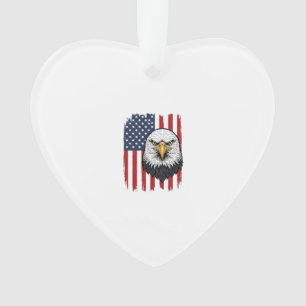 Vintage Eagle American Flag Patriotic Shirt Design Ornament