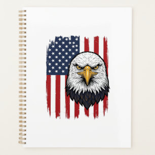 Vintage Eagle American Flag Patriotic Shirt Design Planner