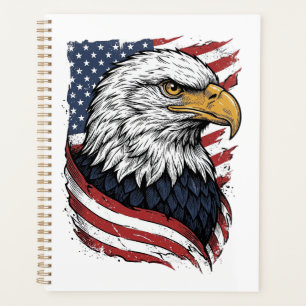 Vintage Eagle American Flag Patriotic Shirt Design Planner