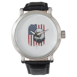 Vintage Eagle American Flag Patriotic Shirt Design Watch