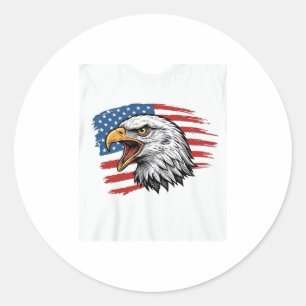 Vintage Eagle Flag Patriotic Vector Shirt Design_1 Classic Round Sticker
