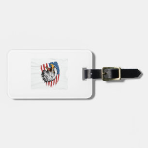 Vintage Eagle Flag Patriotic Vector Shirt Design_1 Luggage Tag