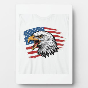 Vintage Eagle Flag Patriotic Vector Shirt Design_1 Plaque