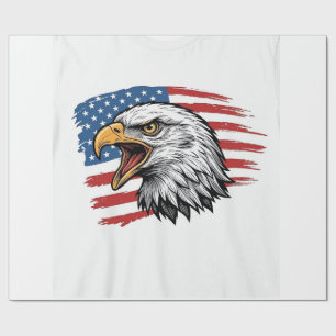 Vintage Eagle Flag Patriotic Vector Shirt Design_1 Wrapping Paper
