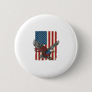 Vintage Eagle Flag Vector Patriotic Shirt Design_1 6 Cm Round Badge