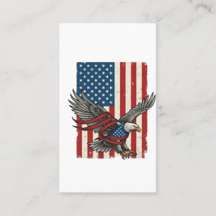 Vintage Eagle Flag Vector Patriotic Shirt Design_1 Business Card