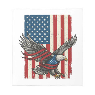 Vintage Eagle Flag Vector Patriotic Shirt Design_1 Notepad
