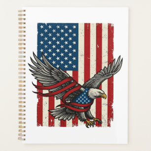 Vintage Eagle Flag Vector Patriotic Shirt Design_1 Planner