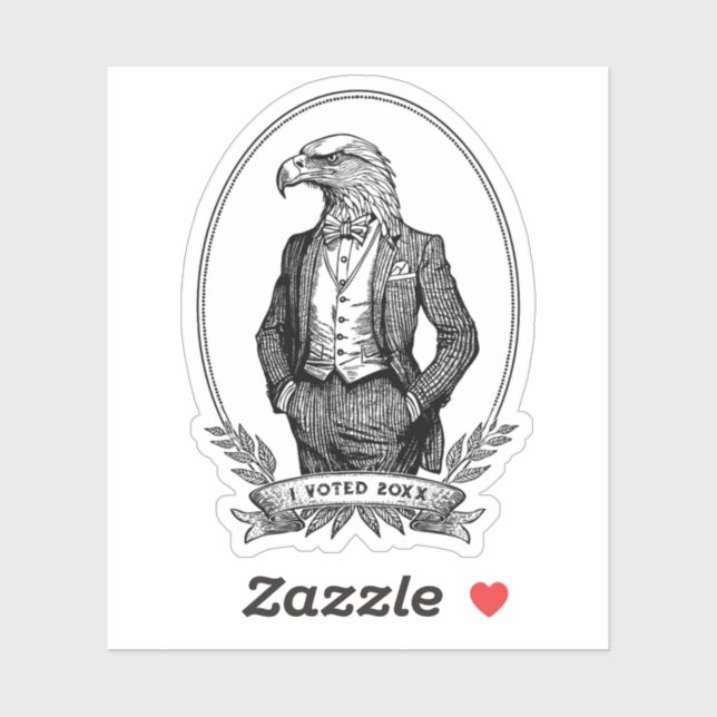 Vintage Eagle I Voted Custom-Cut Vinyl Sticker (Sheet)