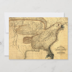 Vintage Eagle Map of The USA