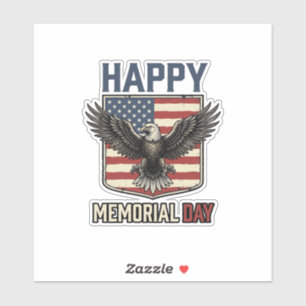 Vintage Eagle Memorial Day Patriotic Shirt Design_