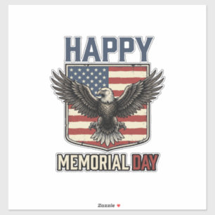 Vintage Eagle Memorial Day Patriotic Shirt Design_