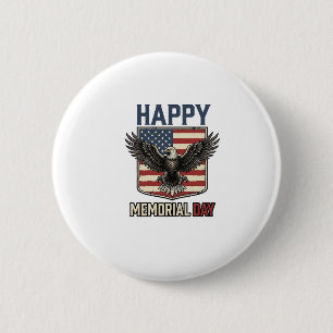 Vintage Eagle Memorial Day Patriotic Shirt Design_ 6 Cm Round Badge