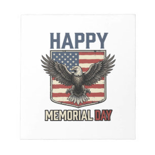 Vintage Eagle Memorial Day Patriotic Shirt Design_ Notepad