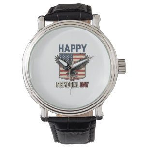 Vintage Eagle Memorial Day Patriotic Shirt Design_ Watch