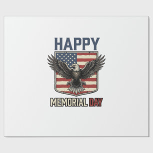 Vintage Eagle Memorial Day Patriotic Shirt Design_ Wrapping Paper