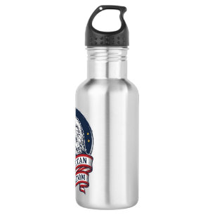Vintage Eagle Patriotic Ribbon Vector Shirt Design 532 Ml Water Bottle