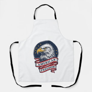 Vintage Eagle Patriotic Ribbon Vector Shirt Design Apron