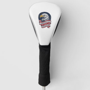 Vintage Eagle Patriotic Ribbon Vector Shirt Design Golf Head Cover